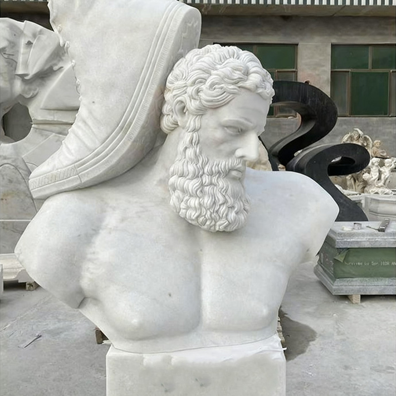 Ručno izrezbarena ljudska skulptura od bijelog mramora u prirodnoj veličini