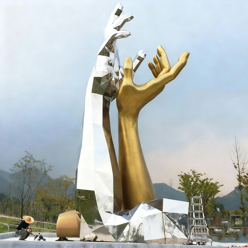 Vanjska apstraktna umjetnička skulptura od nehrđajućeg čelika